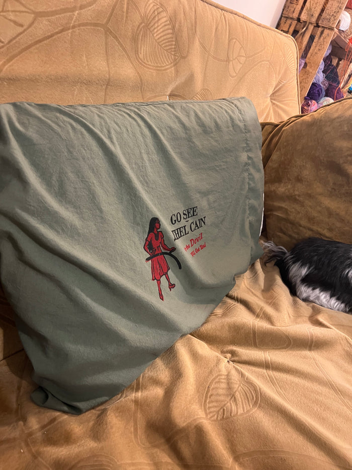 Go See Ethel Cain or the Devil Will Get You - Green Pillowcase