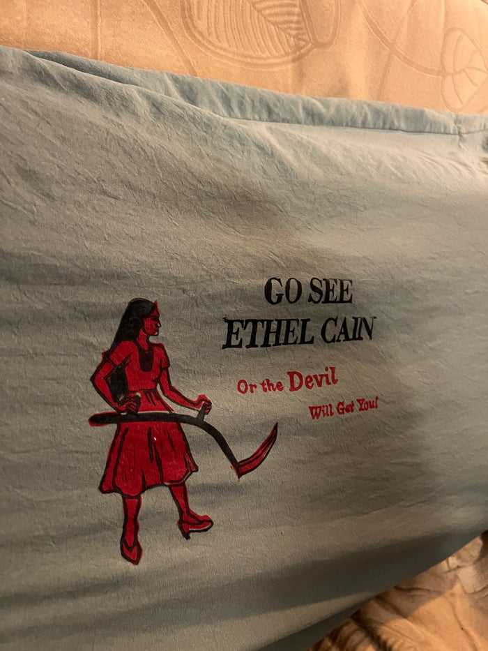 Go See Ethel Cain or the Devil Will Get You - Green Pillowcase