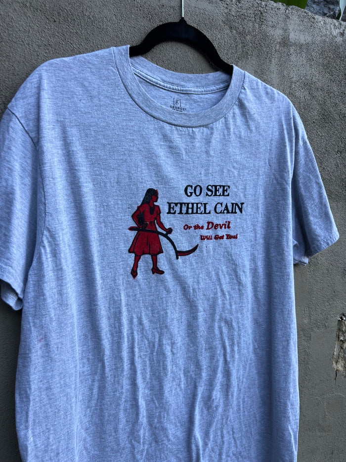 Go See Ethel Cain or the Devil Will Get You - Grey George T-shirt