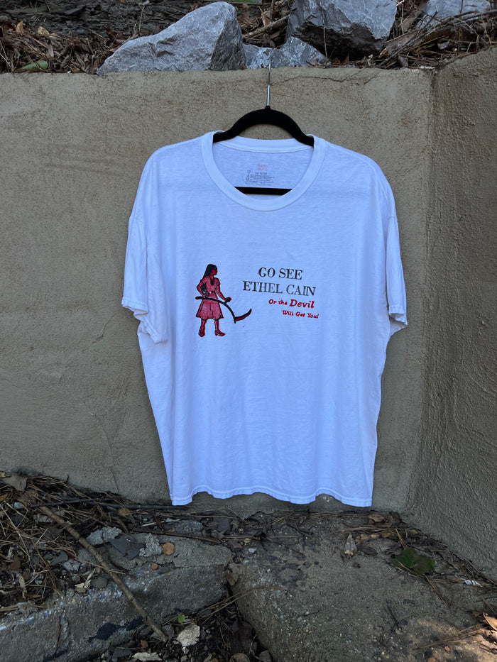 Go See Ethel Cain or the Devil Will Get You - Hanes White TShirt