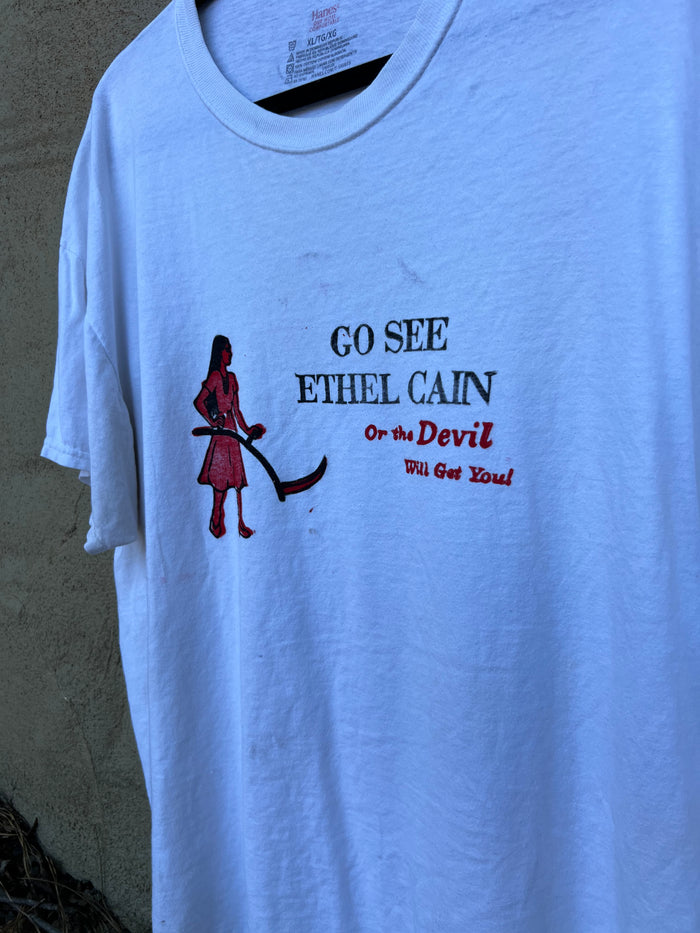 Go See Ethel Cain or the Devil Will Get You - Hanes White TShirt