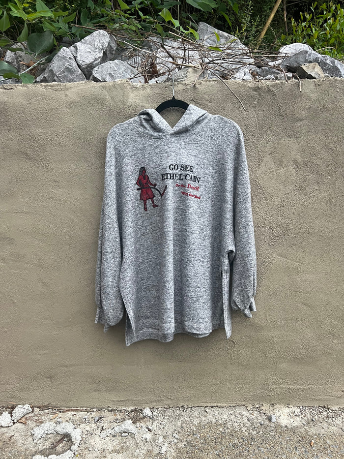 Go See Ethel Cain or the Devil Will Get You - Heather Gray Hoodie