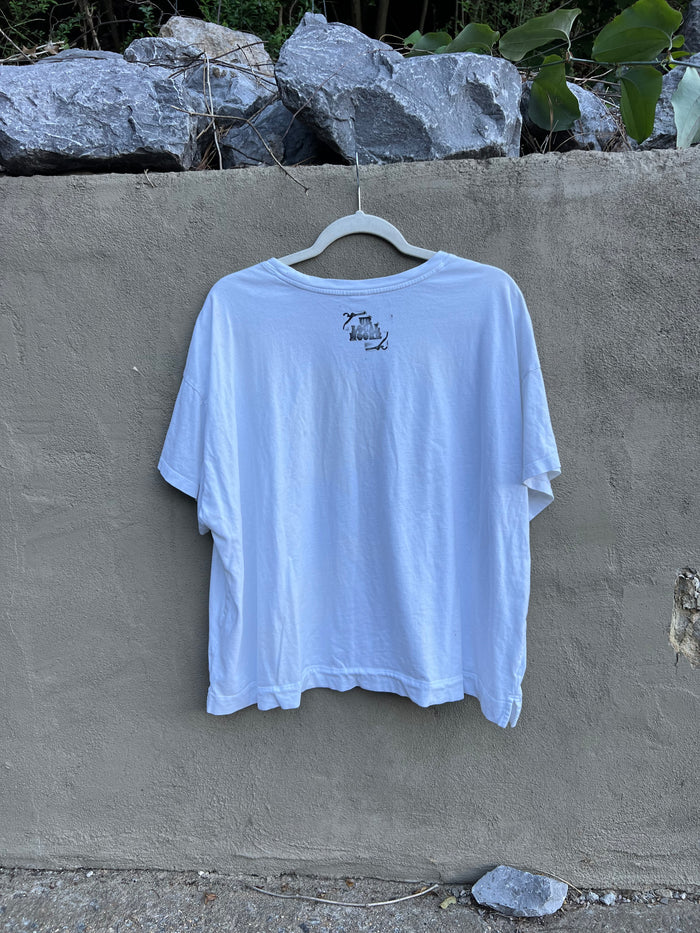 Go See Ethel Cain or the Devil Will Get You - Old Navy Boxy White T-shirt