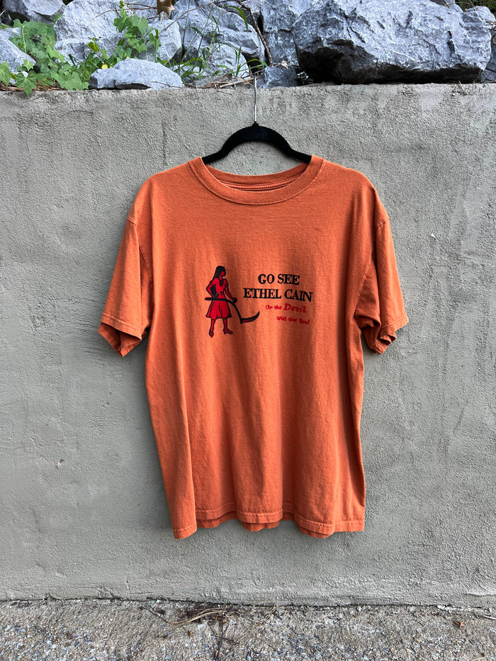 Go See Ethel Cain or the Devil Will Get You - Orange Graphite T-shirt