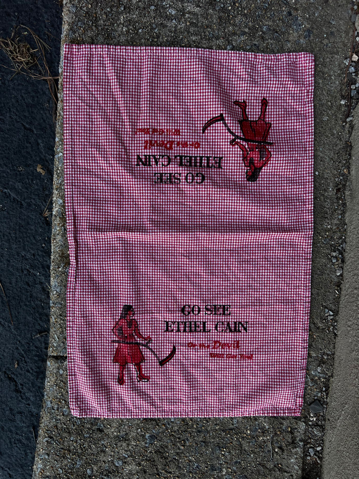 Go See Ethel Cain or the Devil Will Get You - Red Gingham Hand Towel