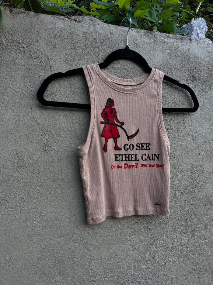 Go See Ethel Cain or the Devil Will Get You - Tan Hollister Tank