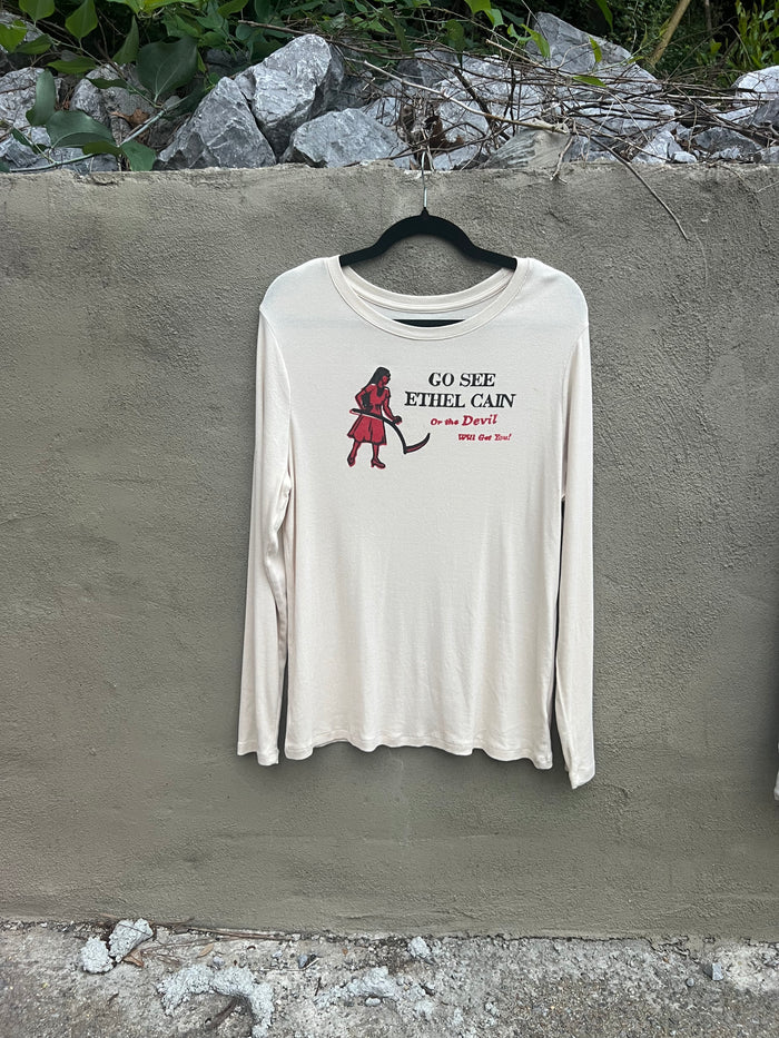 Go See Ethel Cain or the Devil Will Get You - Taupe Long Sleeved Top