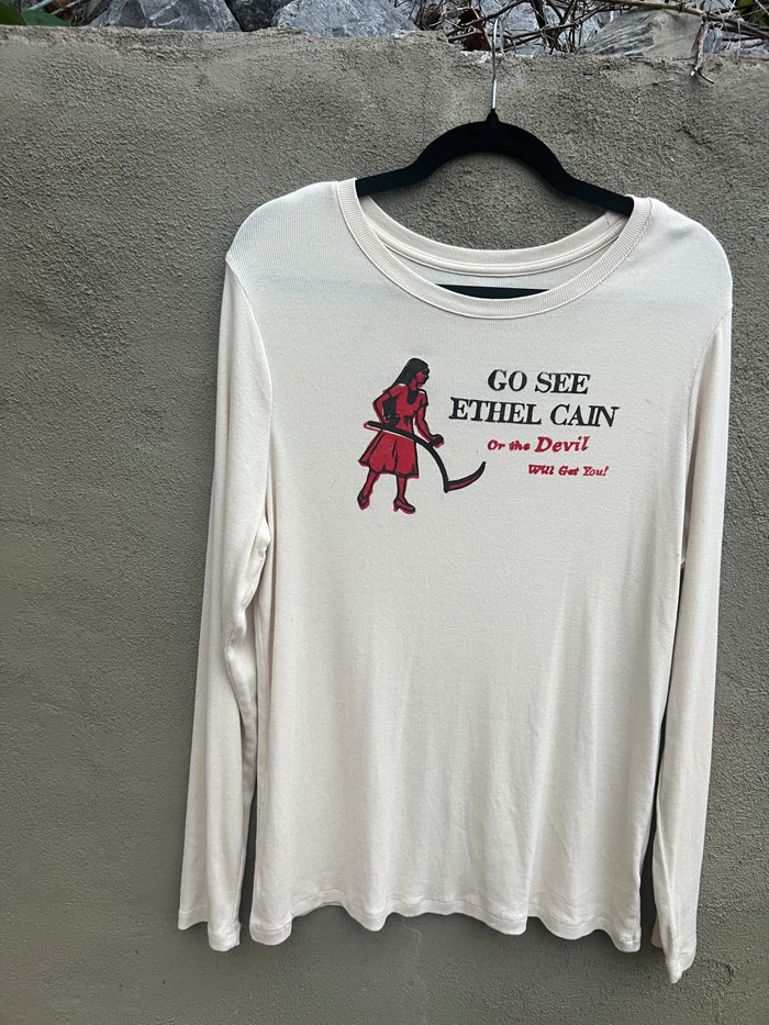 Go See Ethel Cain or the Devil Will Get You - Taupe Long Sleeved Top