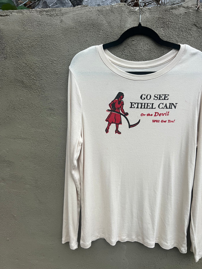 Go See Ethel Cain or the Devil Will Get You - Taupe Long Sleeved Top