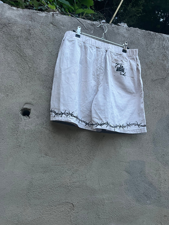 Go See Ethel Cain or the Devil Will Get You - Taupe & White HoundstoothShorts