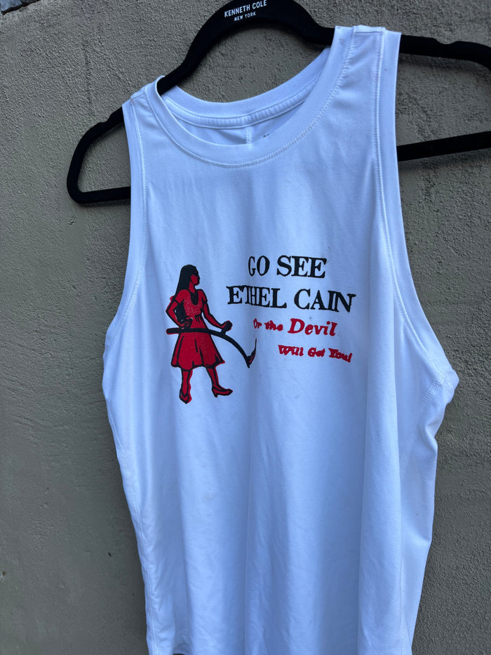 Go See Ethel Cain or the Devil Will Get You - White All in Motion Tank