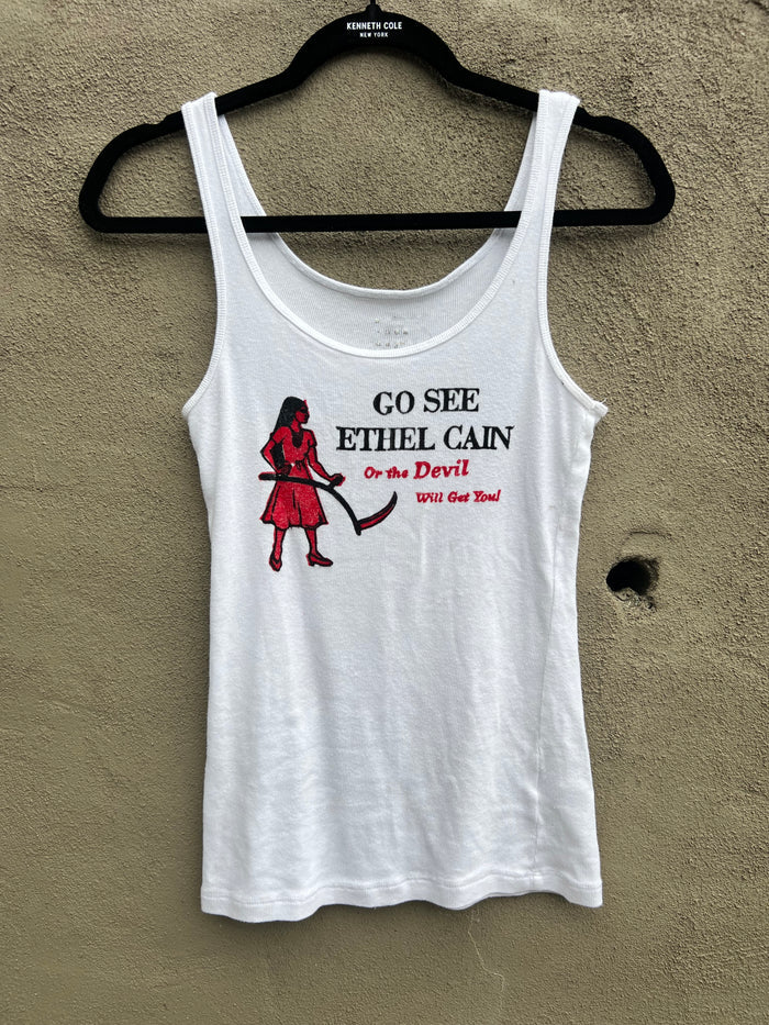 Go See Ethel Cain or the Devil Will Get You - White AND Tank Top