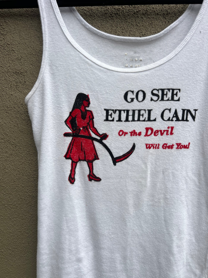 Go See Ethel Cain or the Devil Will Get You - White AND Tank Top