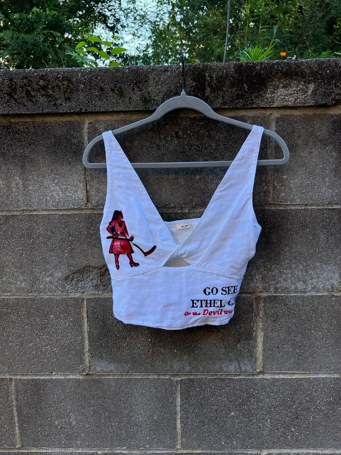 Go See Ethel Cain or the Devil Will Get You -  White Cut Out Tank