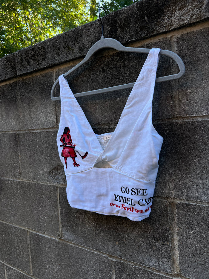 Go See Ethel Cain or the Devil Will Get You -  White Cut Out Tank