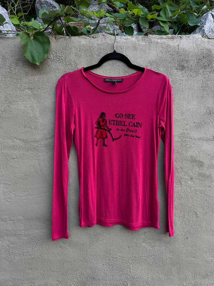 Go See Ethel Cain or the Devil Will Get You - “White House | Black Market” Longsleeve Red Shirt