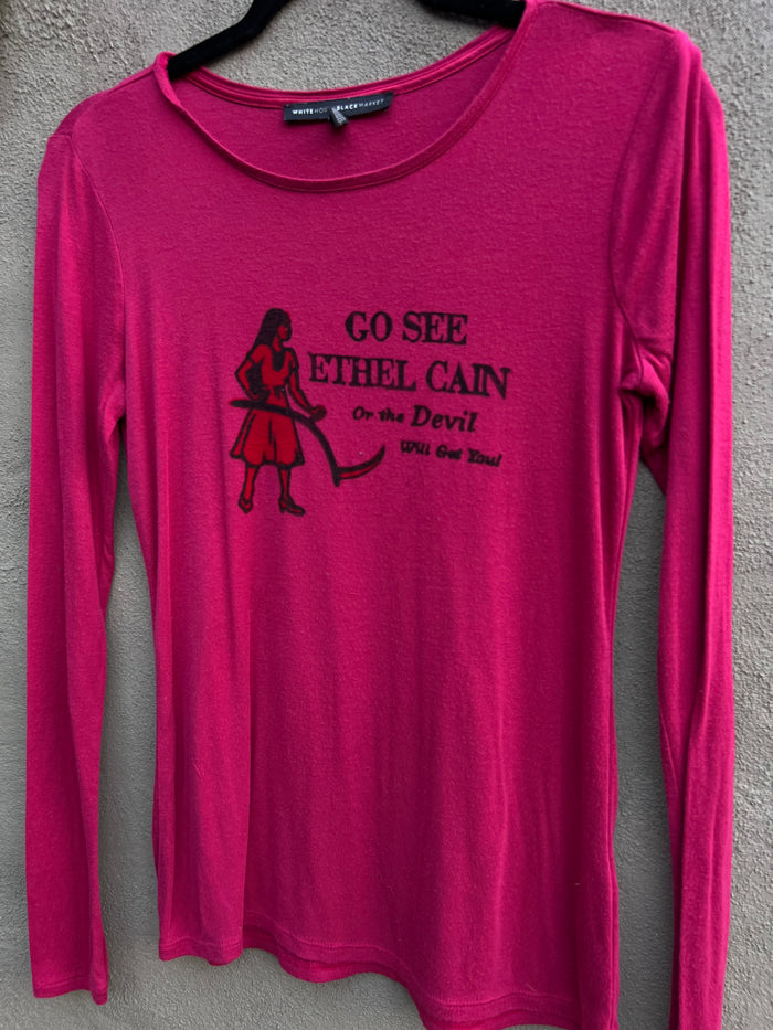 Go See Ethel Cain or the Devil Will Get You - “White House | Black Market” Longsleeve Red Shirt