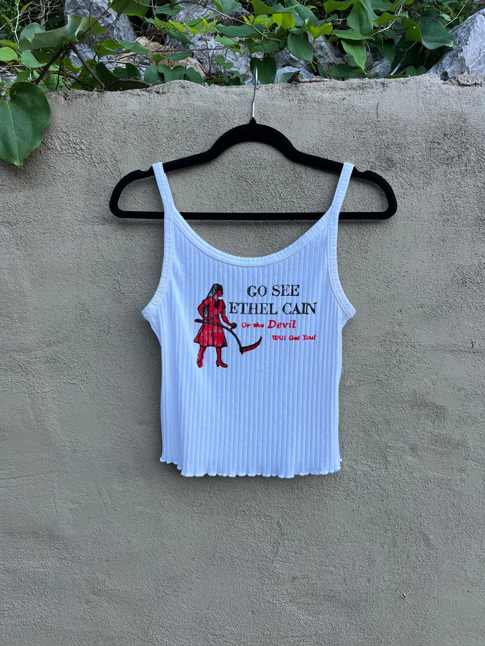 Go See Ethel Cain or the Devil Will Get You - White Old Navy Tank