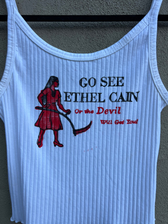 Go See Ethel Cain or the Devil Will Get You - White Old Navy Tank