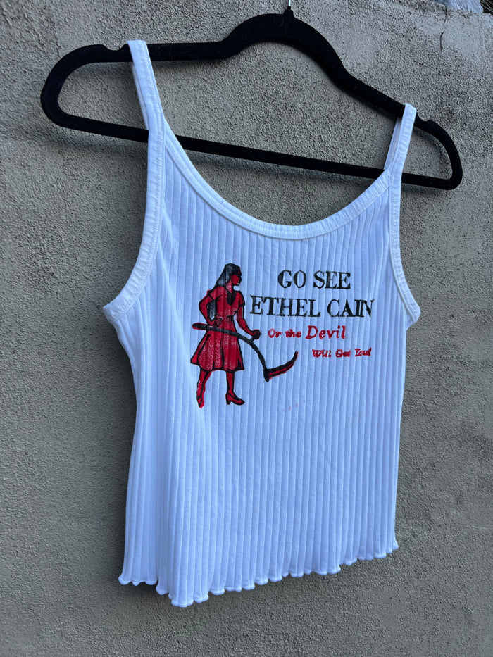 Go See Ethel Cain or the Devil Will Get You - White Old Navy Tank