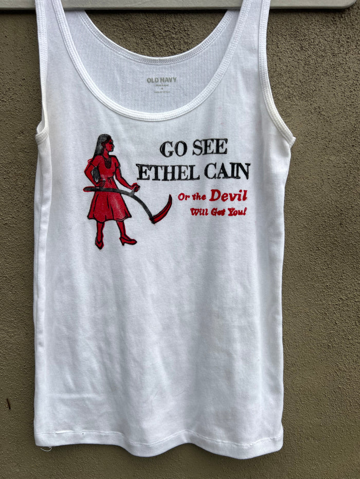 Go See Ethel Cain or the Devil Will Get You - White ON Tank Top