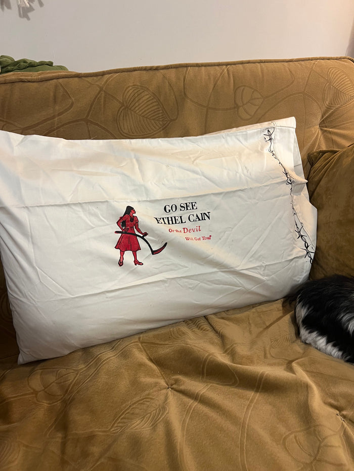 Go See Ethel Cain or the Devil Will Get You - White Pillowcase