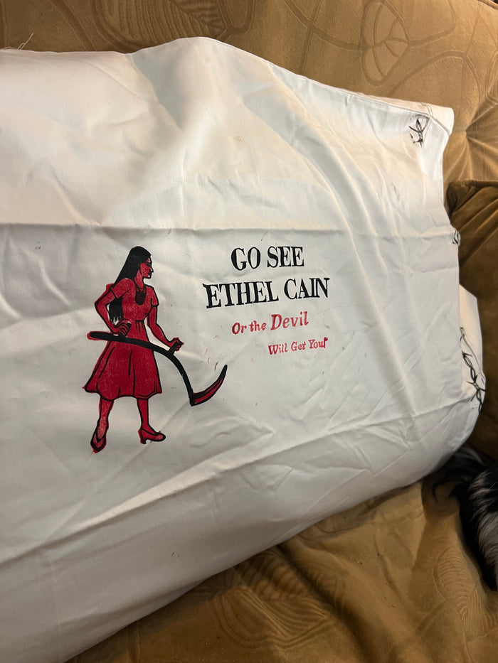 Go See Ethel Cain or the Devil Will Get You - White Pillowcase