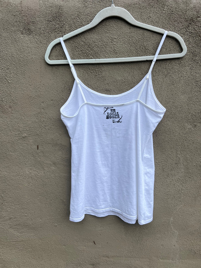 Go See Ethel Cain or the Devil Will Get You - White Spaghetti Strap Tank Top