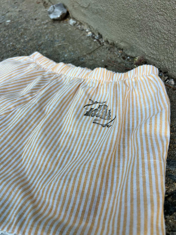 Go See Ethel Cain or the Devil Will Get You - Yellow & White Striped Shorts