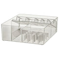 GODMORGON Box with compartments, Smoked, 32x28x10cm
