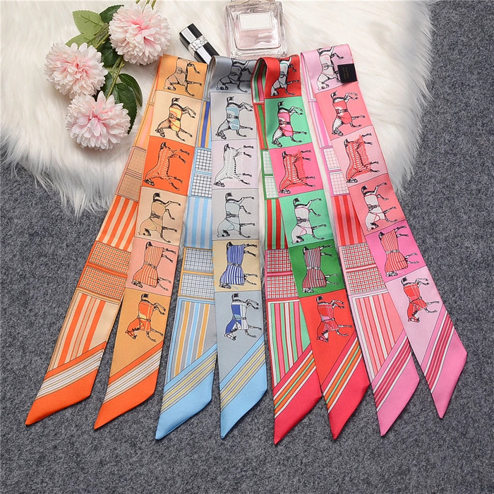 Goga Blue Twilly Skinny Scarf