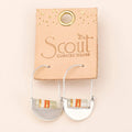 Good Karma Miyuki Crescent Hoop - Mist/Salmon/Silver