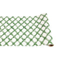 The Hester & Cook Green Lattice Runner (20x25") showcases a green lattice design on white—a stylish touch for creative gift wrapping or as a fresh alternative to traditional paper table runners.
