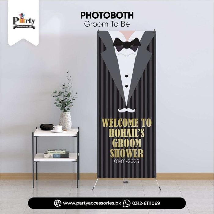CUSTOMIZED GROOM SHOWER WELCOME STANDEE