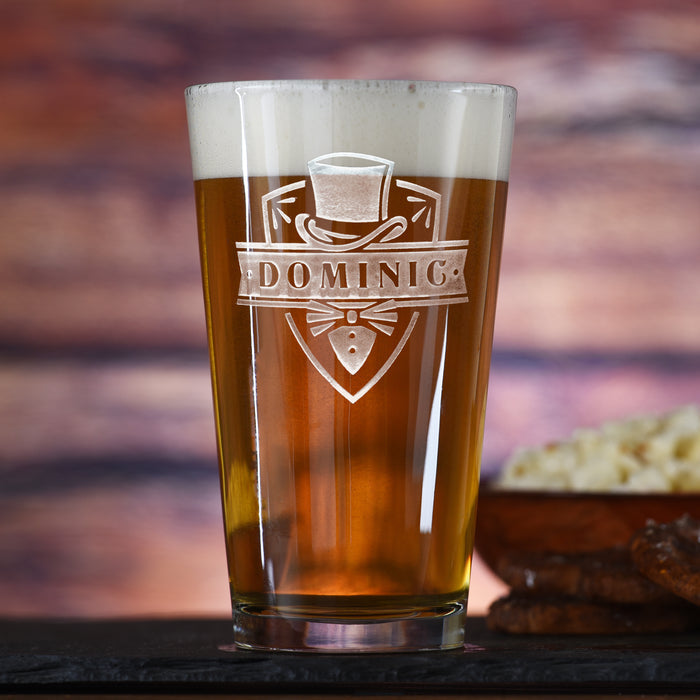 Groomsmen Beer Glass, Pint Pub Glass