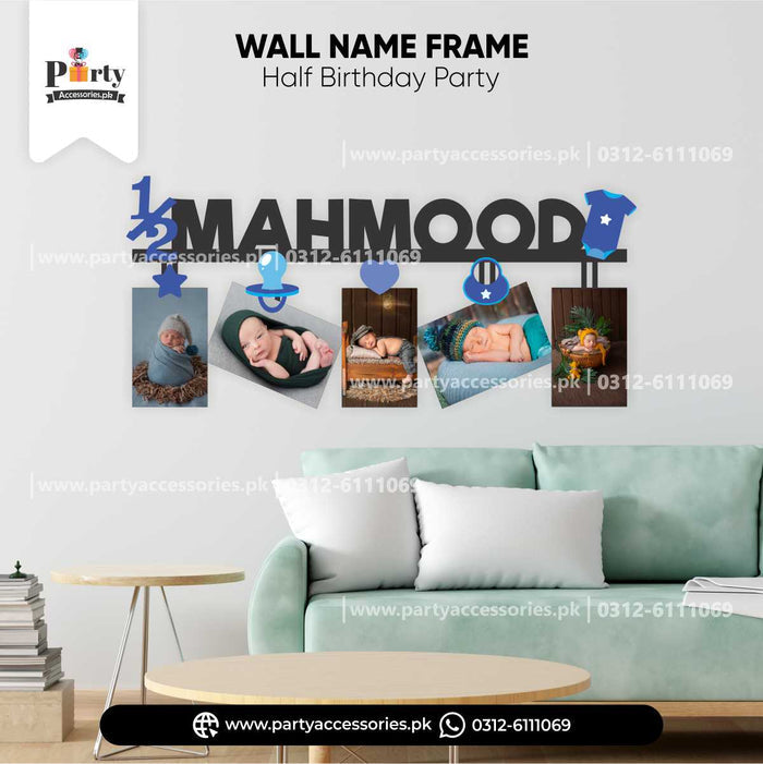 half birthday theme customized name frame