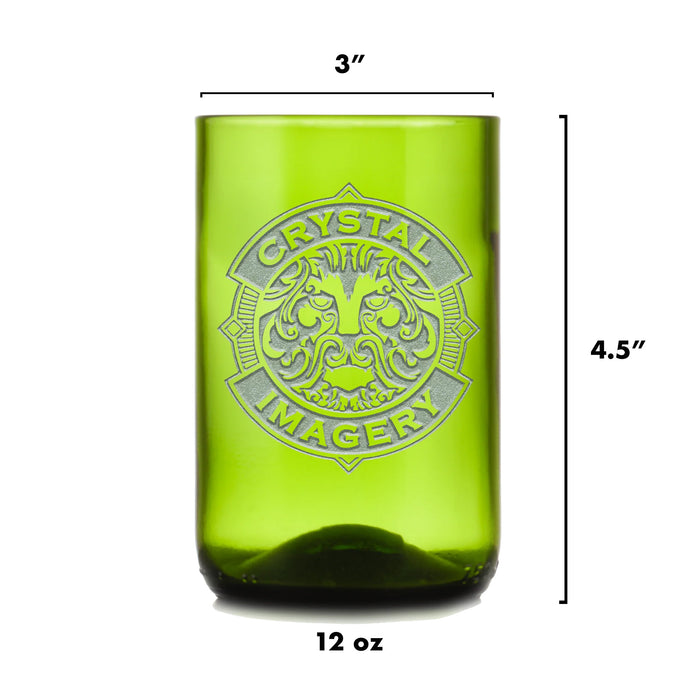 Happy Place Green Recycled Wine Bottle Glass