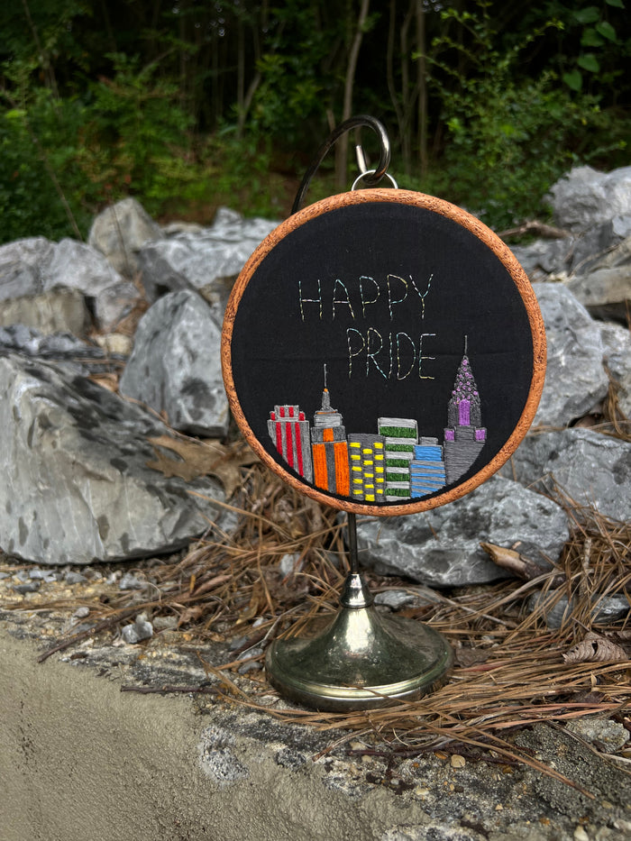 Happy Pride Cityscape - Hand Embroidery
