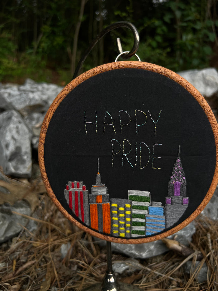 Happy Pride Cityscape - Hand Embroidery