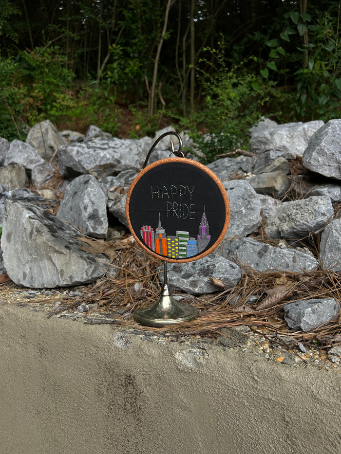 Happy Pride Cityscape - Hand Embroidery