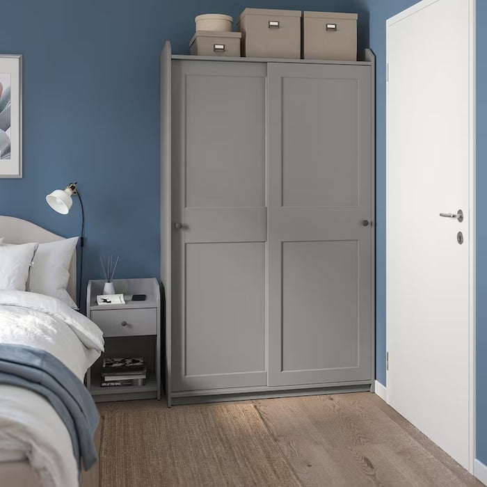 HAUGA Bedside table, grey, 40x36cm