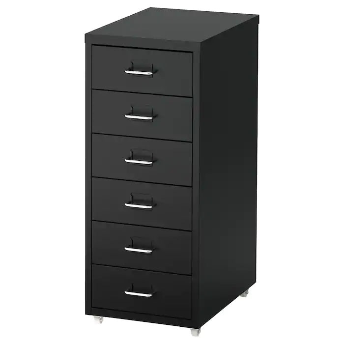 HELMER Drawer unit on castors, Black, 28x69cm