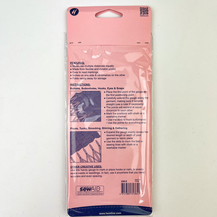 Hemline - Expandable Plastic Sewing Gauge