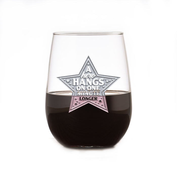 Heroes of Coronavirus, Thank You, Stemless Wine Glass