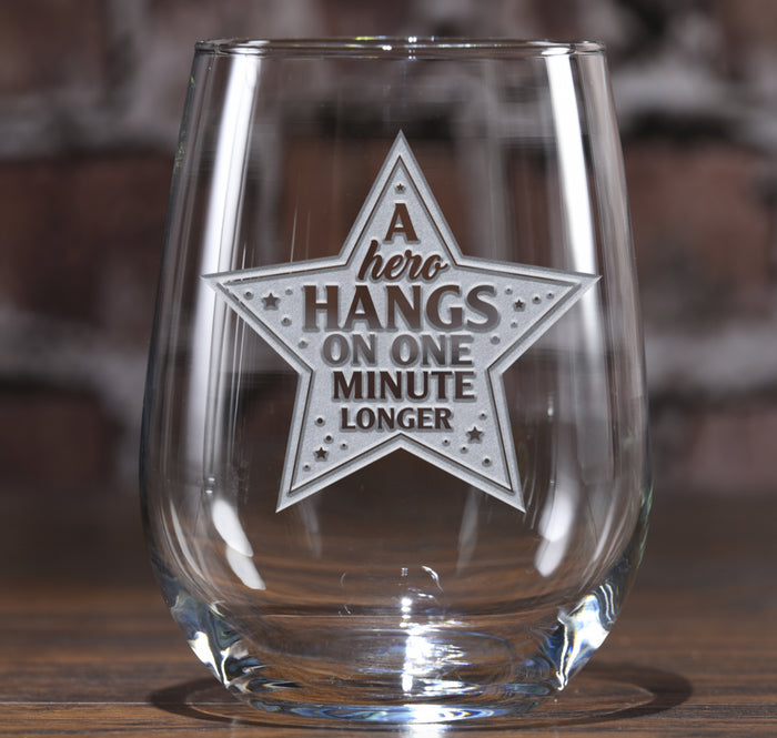 Heroes of Coronavirus, Thank You, Stemless Wine Glass