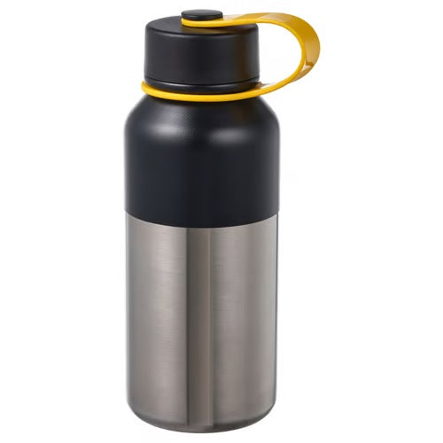 HETLEVRAD Insulated flask, stainless steel/black, 0.5l