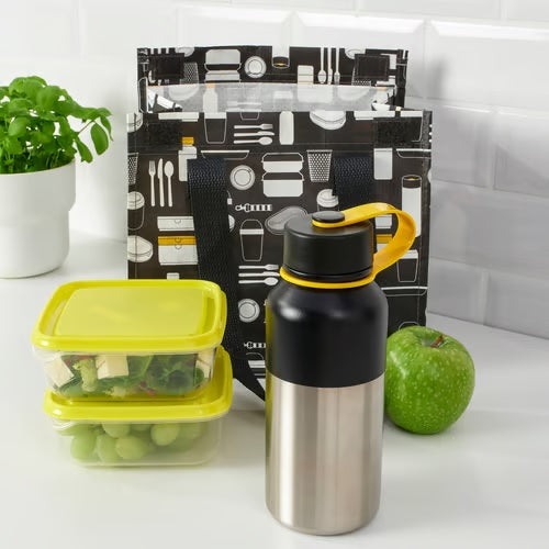 HETLEVRAD Insulated flask, stainless steel/black, 0.5l