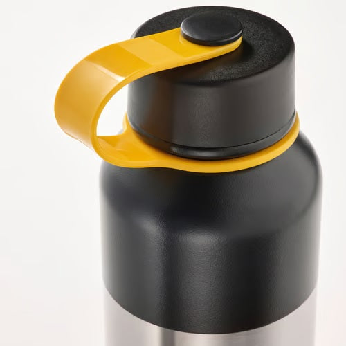 HETLEVRAD Insulated flask, stainless steel/black, 0.5l
