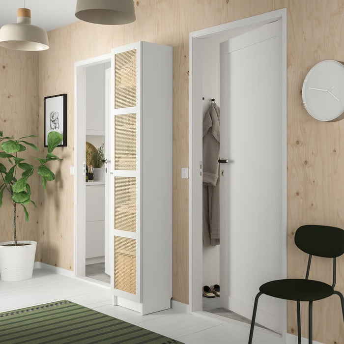 HOGADAL Door, White/woven bamboo, 40x192cm