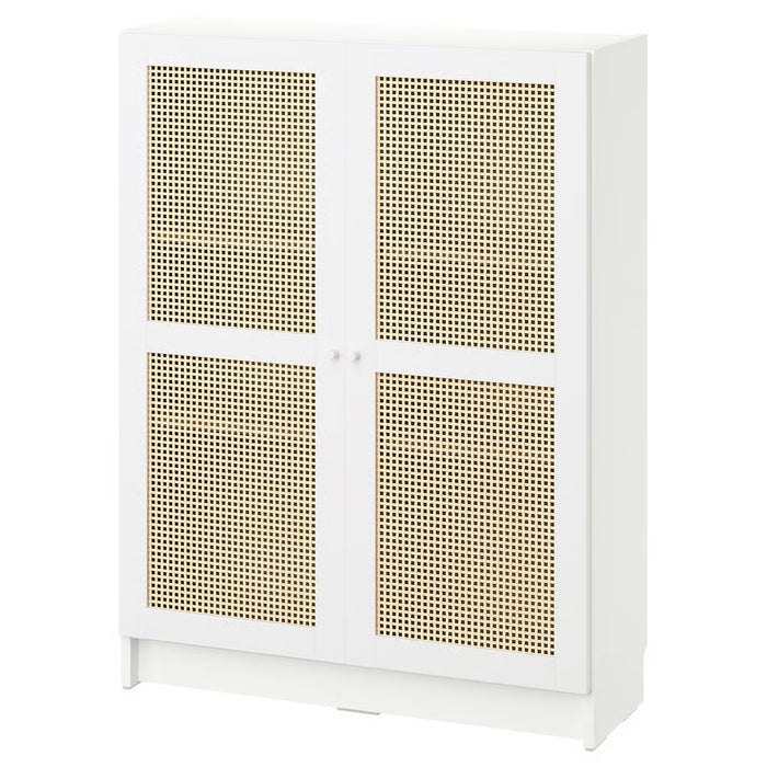 HOGADAL Door, white/woven bamboo, 40x97cm